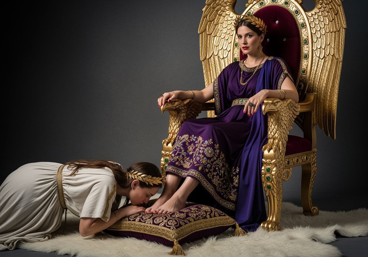 Roman Empress on Gold Throne, Baroque Style