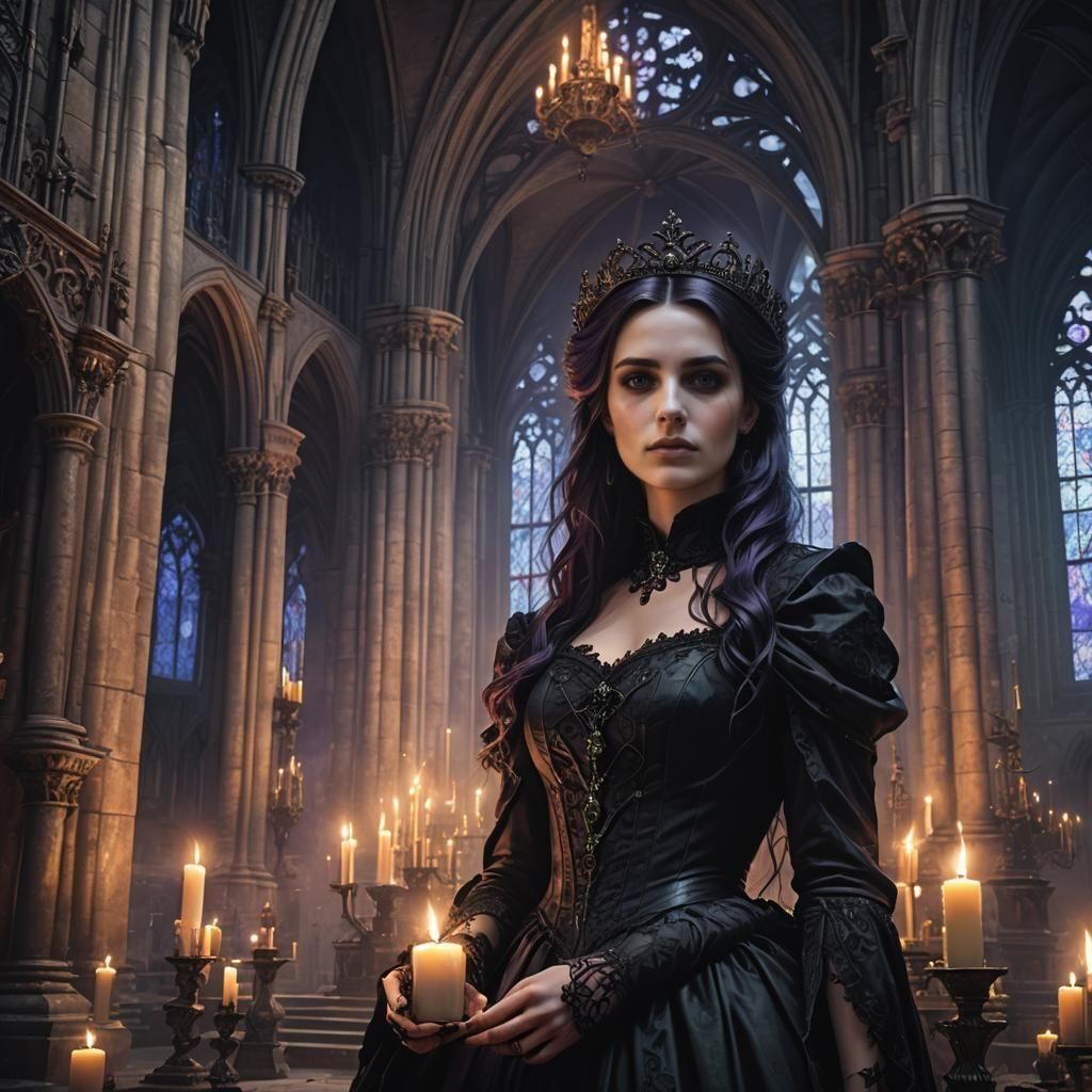 Dark Gothic Princess in Victorian Style