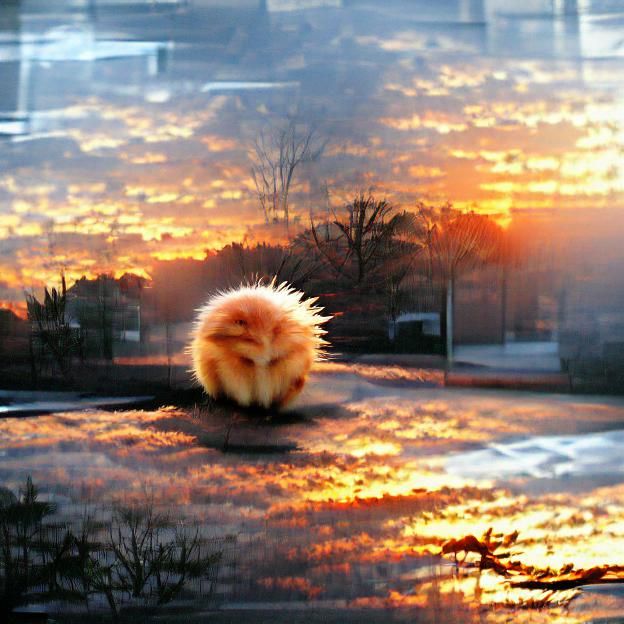 Cat Silhouette at Sunrise: A Natural Furball