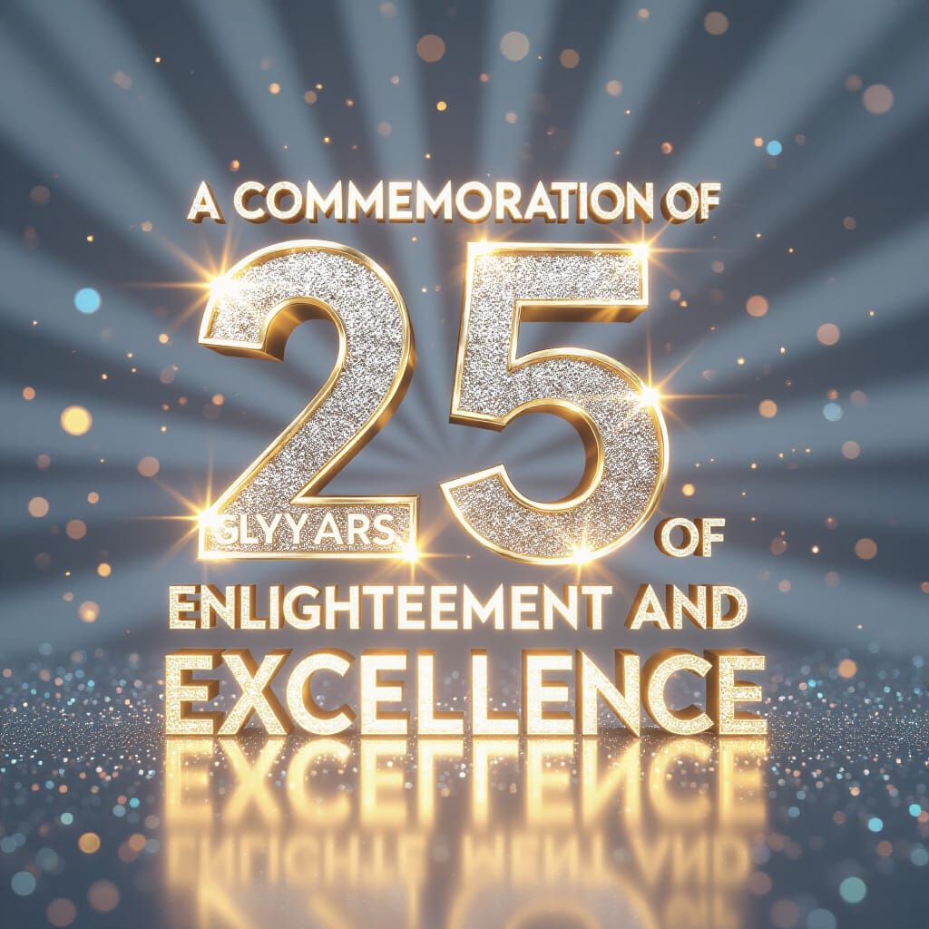 Golden-Silver Text on Cinematic Glittering Silver Background