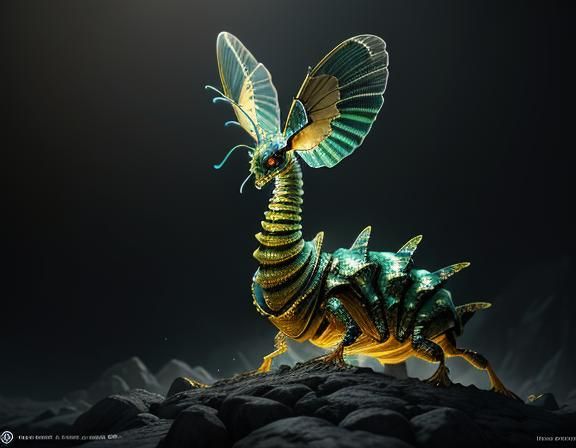 Armored Female Amphipod Portrait in 3D