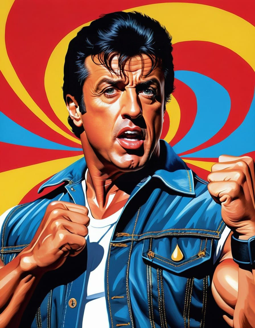 Vintage-Style Poster of a Furious Actor