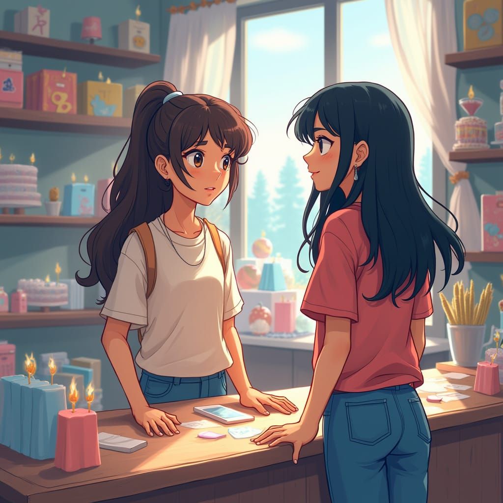 Teens Chatting in Iranian Birthday Shop, Dialogue Integrated