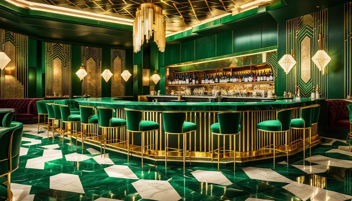 Art Deco Club Interior in Hyperrealistic Style