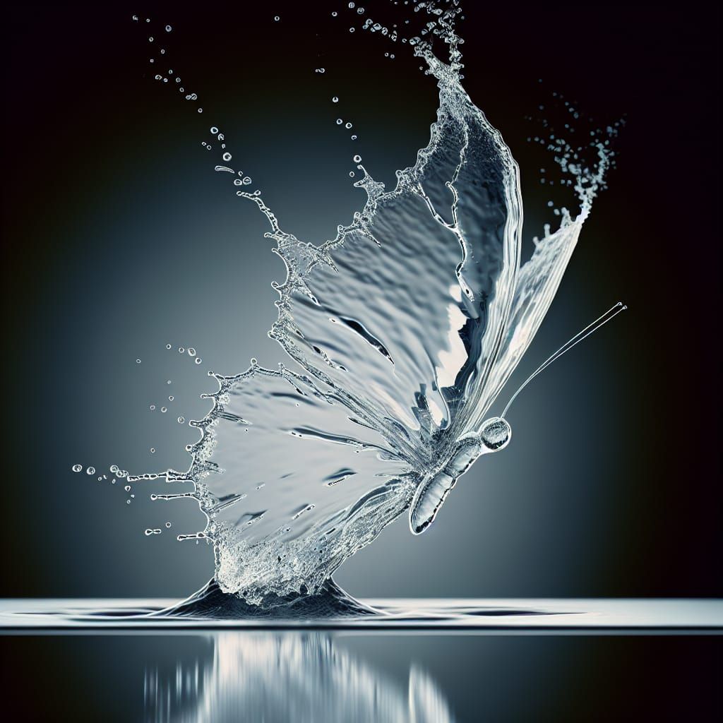 Water Butterfly Skimming: High-Speed Splash Photography