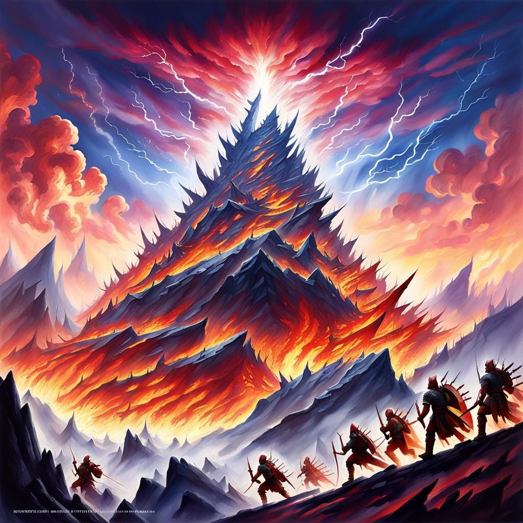 Viking Warrior in Fiery Battle: Digital Concept Art