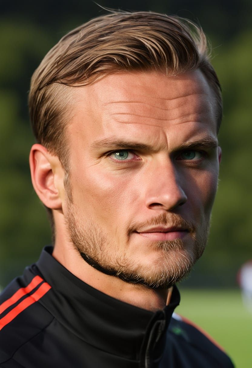Realistic Portrait of Icelandic Soccer Player Rúrik Gíslason