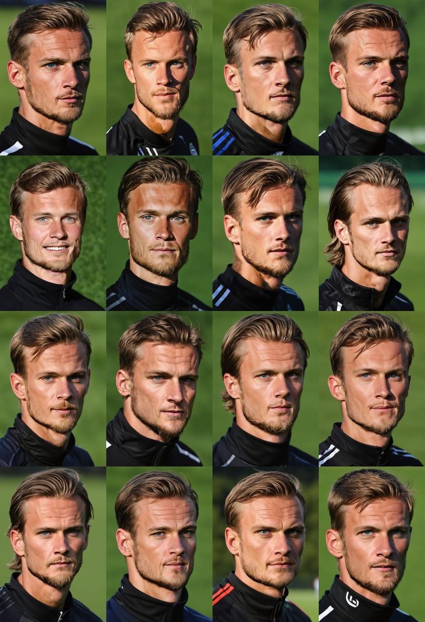 Realistic Portrait of an Icelandic Soccer Player