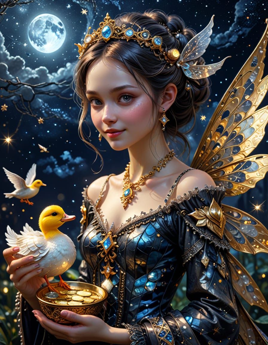 Gothic Fairy Portrait in Imperial Colors