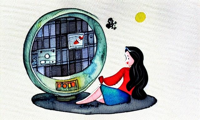 Modern Hacker Snow White Watercolor Illustration
