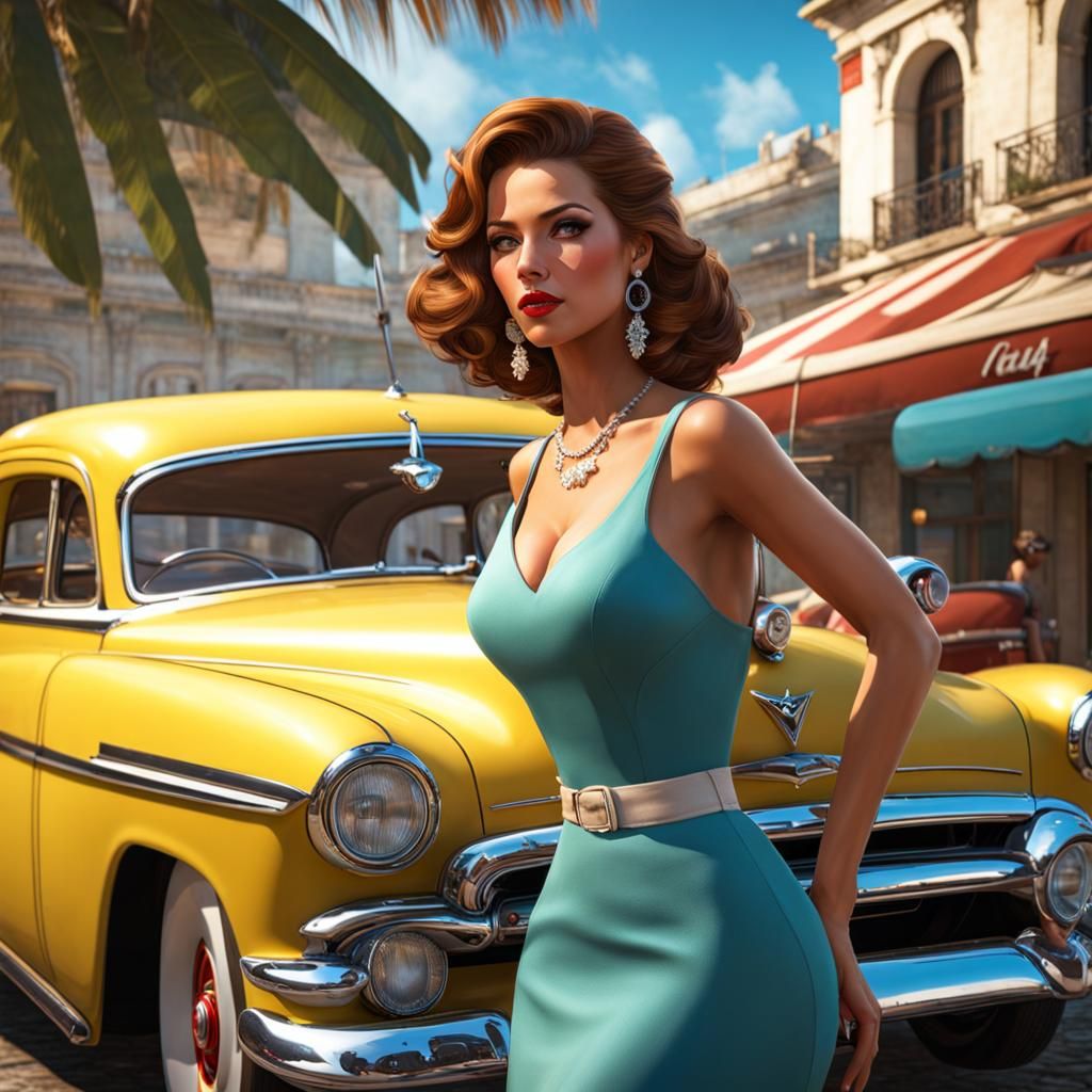 Beautiful Cuban Woman in 1950s Havana