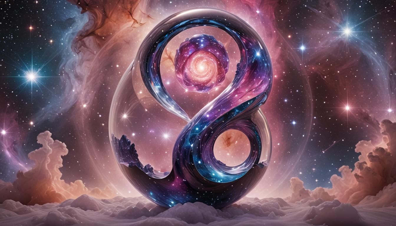 Mirrored Klein Bottle in Astral Nebula Globe