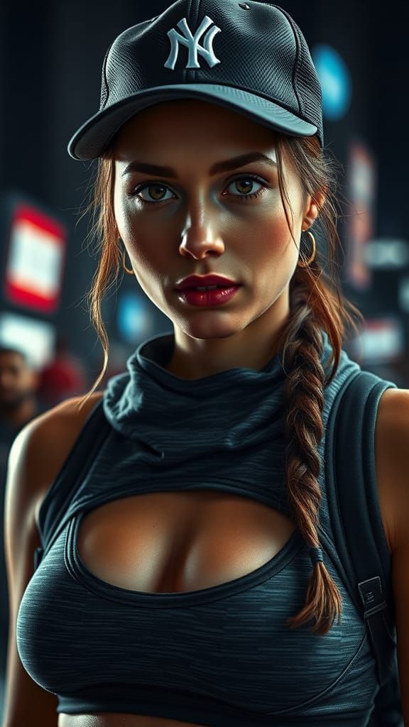 Hyperrealistic Woman in Sportswear with Intricate Details