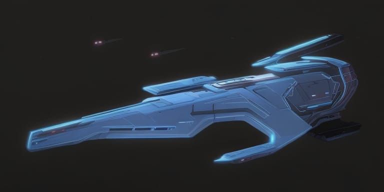 Detailed Sci-Fi Space Warship Concept Art