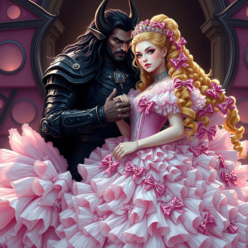 Demon King Corsets Sissy Bride: Yoshitaka Amano Inspired