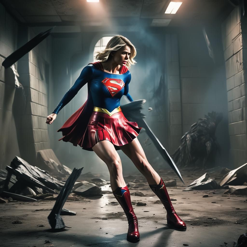 Supergirl's Dramatic Fight Against Monster in Lair