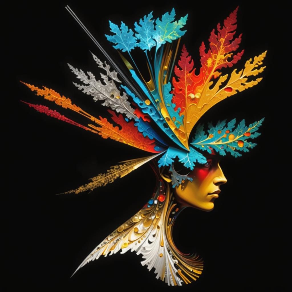 Psychedelic Fractal Art in Oil on Canvas