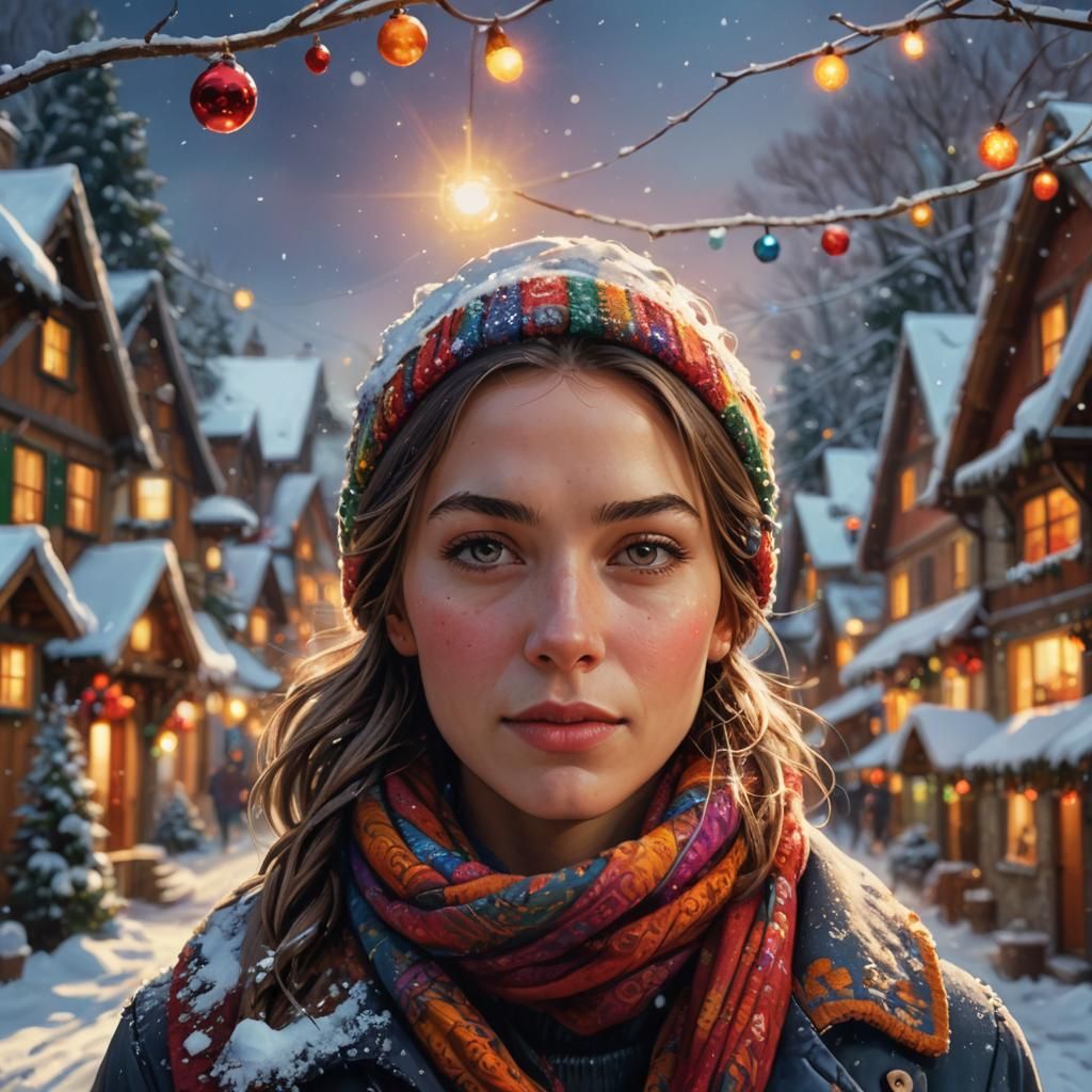 Winter Wonderland Concept Art in Vibrant Hyperrealism