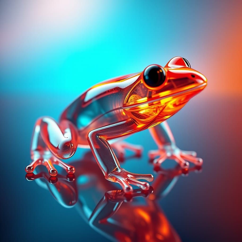 Transparent 3D Frog Lure in Detailed Matte Painting Style