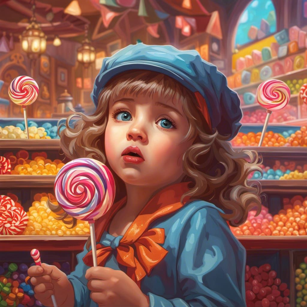 Toddler's Sweet Theft: Candy Store Caper