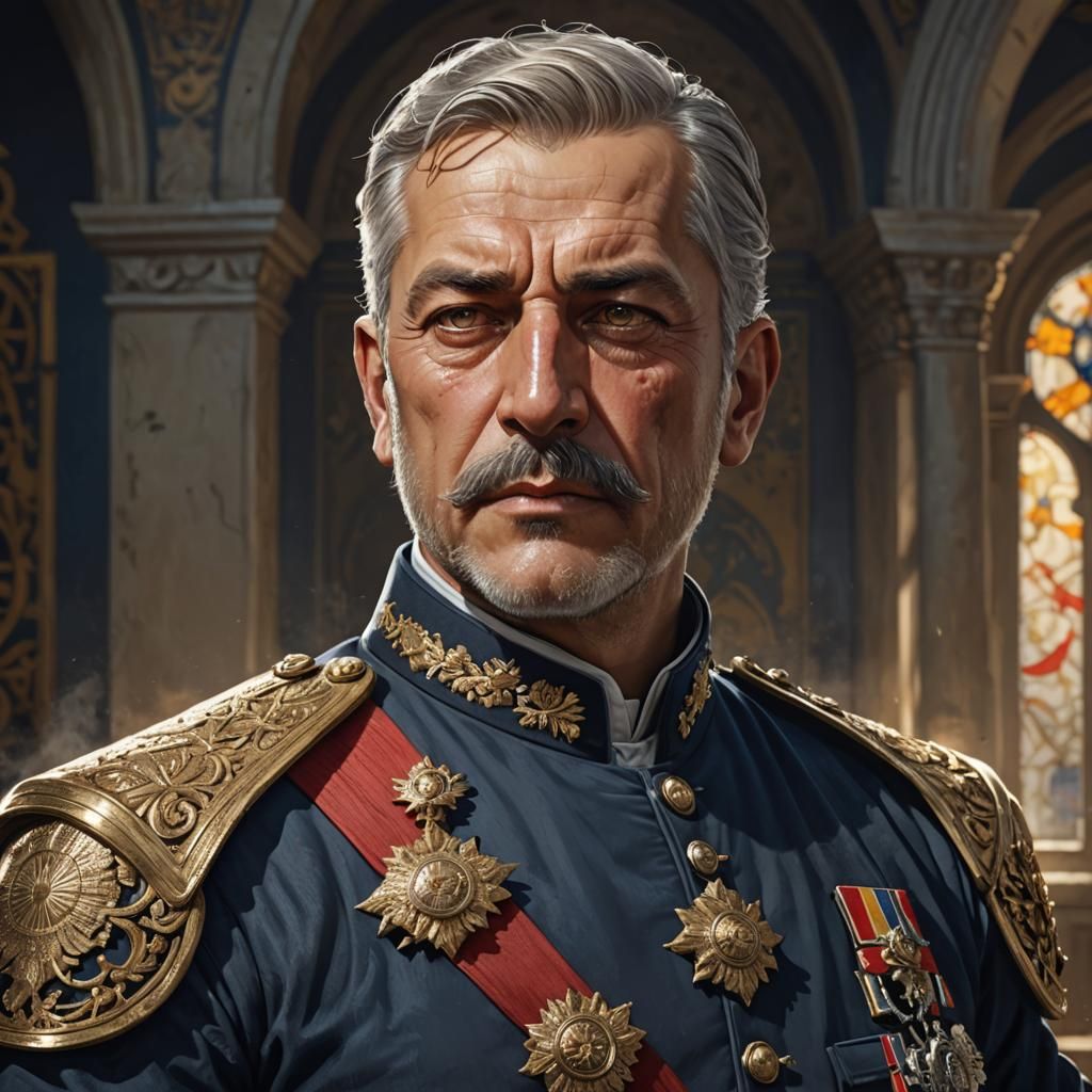 17th Century Turkish Marshal Portrait in Detailed Art Style