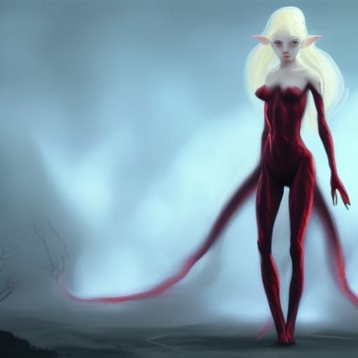 Elf Woman in Dark Fantasy Concept Art