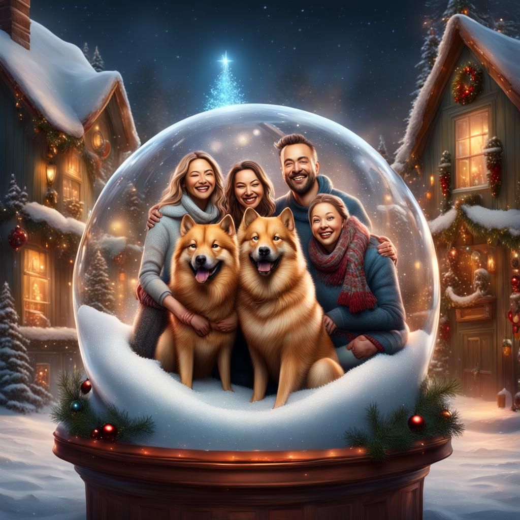 Family in Christmas Sphere: Fantasy Concept Art