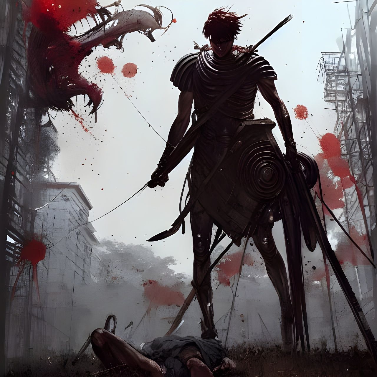 Terrifying Horror Speedpaint with Paint Splatters