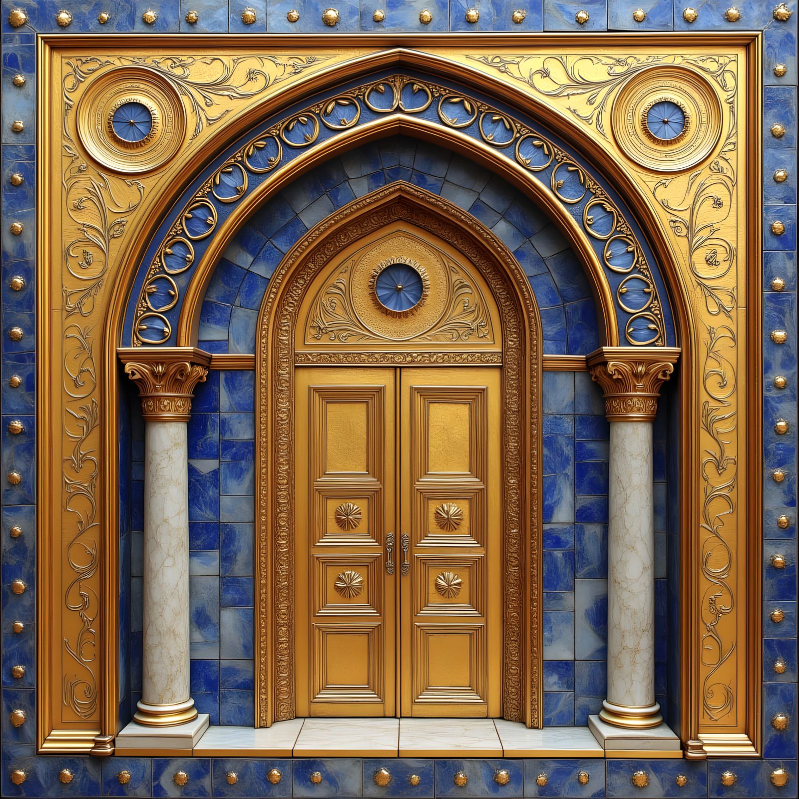 Surreal Byzantine Entrance in a Dreamlike Atmosphere