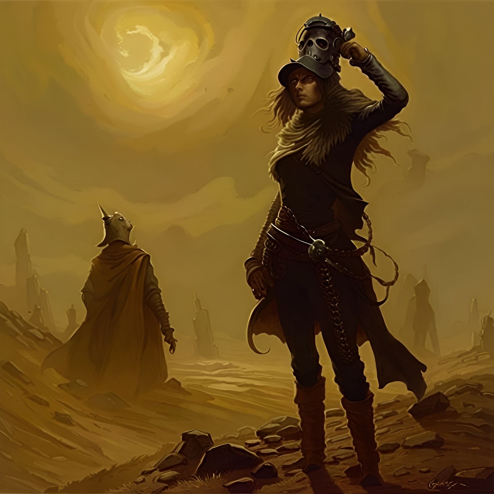 Wasteland Dance: Gothic Horror Illustration