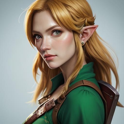 Link Zelda Girl Close-Up Portrait Photography