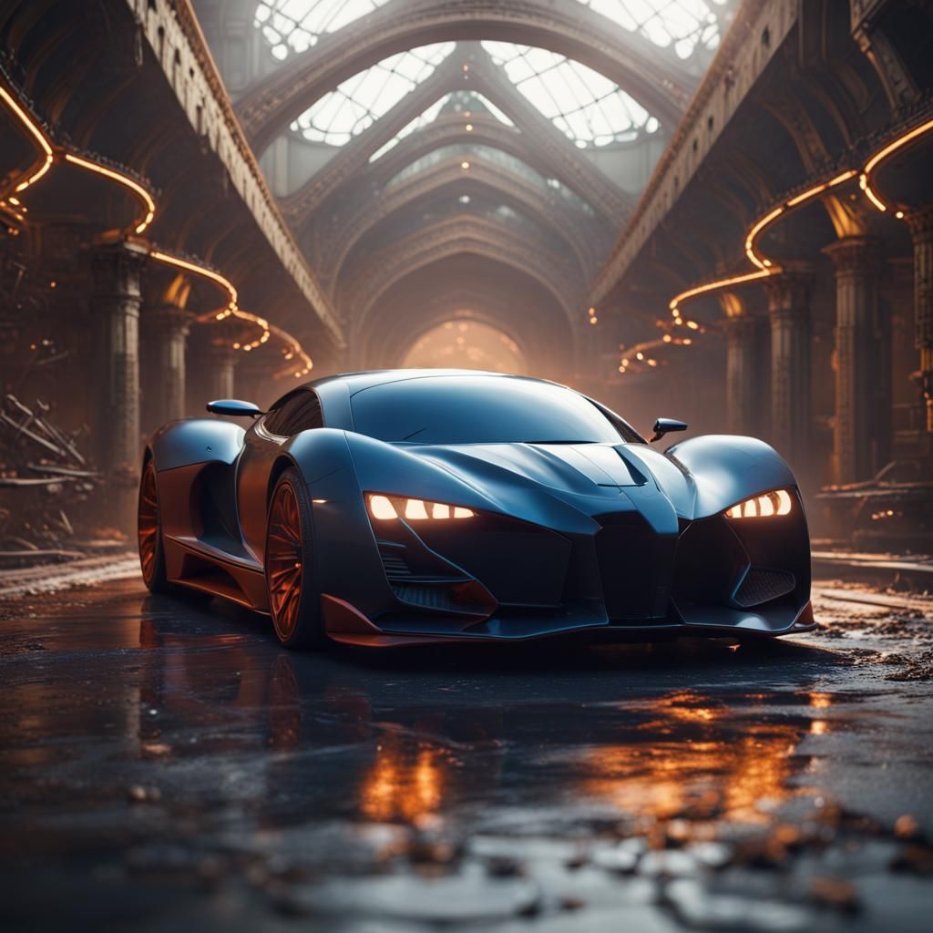 Detailed Matte Painting of a Supercar