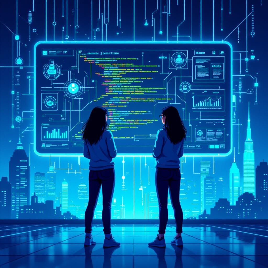 Cyber Security Competition Poster with Tech-Savvy Women