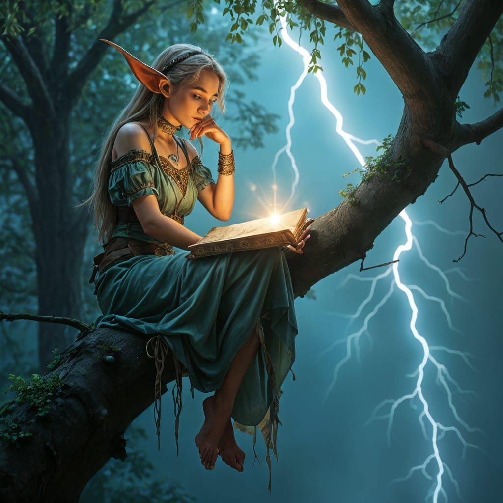 Enchanted Elf in a Thunderstorm