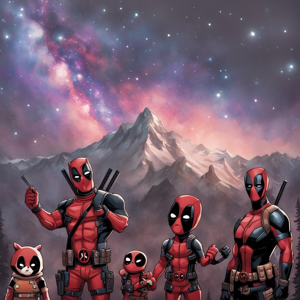 Deadpool Family Mountain Galaxy Adventure