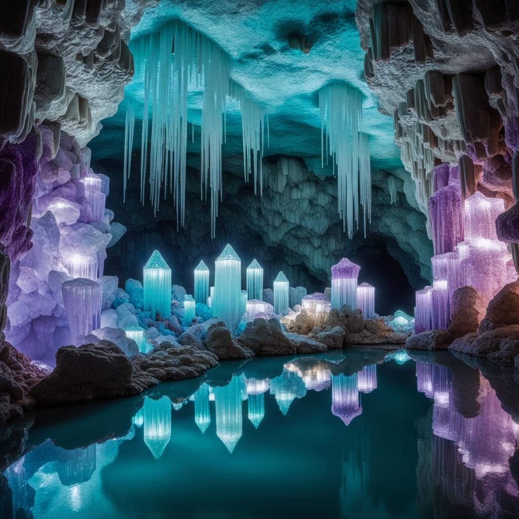 Crystal grotto in the salt mine