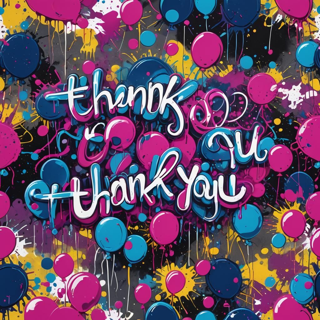 Graffiti 'Thank You' in Bold, Playful Colors
