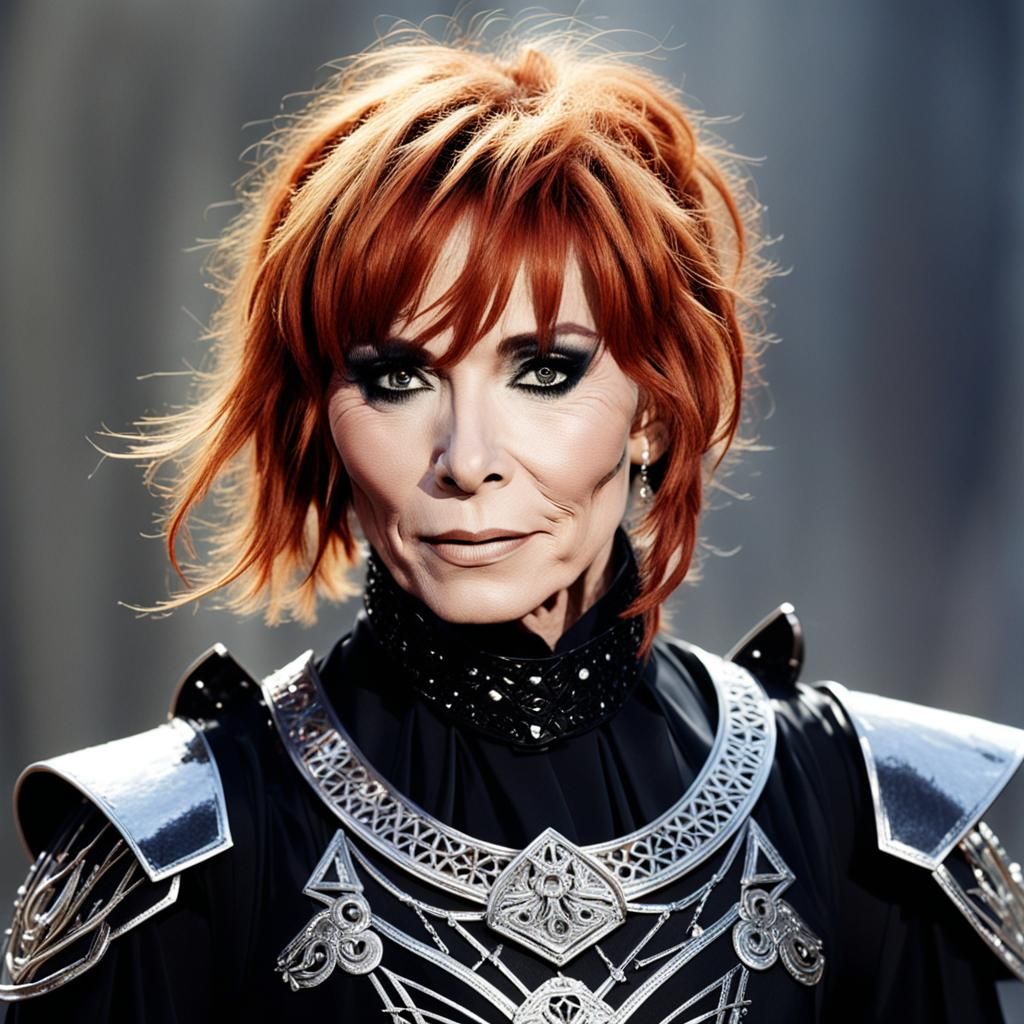 Gothic Warrior Woman in Dark Attire