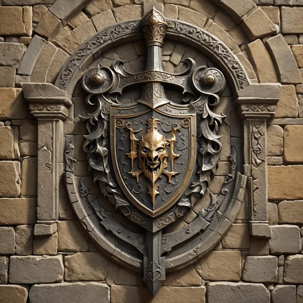 Dwarven Coat of Arms in Gothic Fantasy Style