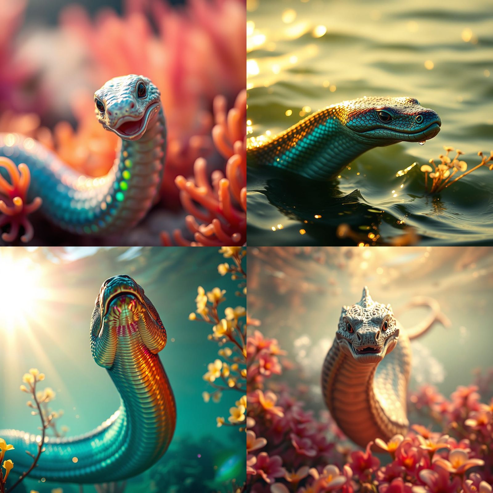 Happy 3D Sea Serpent in Sunshine