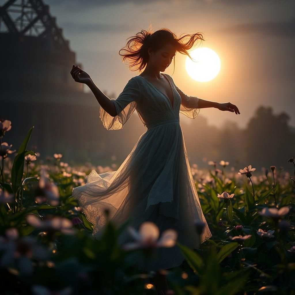 Moonlit Dance Through Hyperrealistic Lens