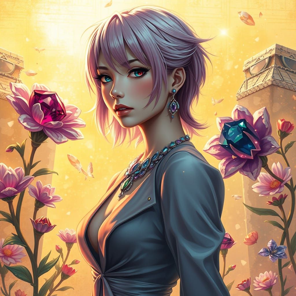 Sakura Haruno: High Fashion Model in Floral Paradise