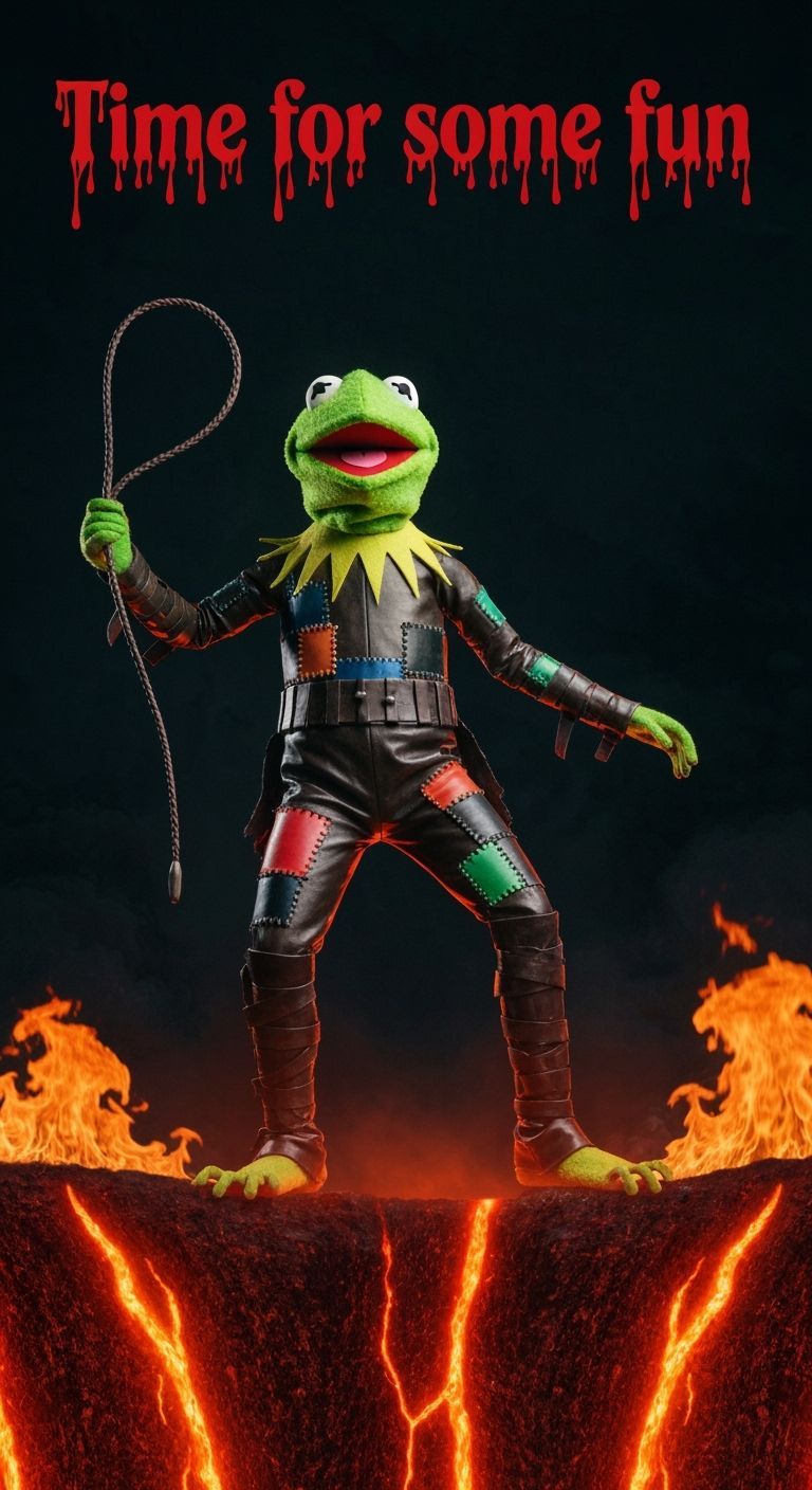 Kermit in Leather on Edge of Hell