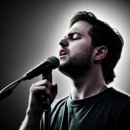 Singer with Eyes Closed: Hyperrealistic Image