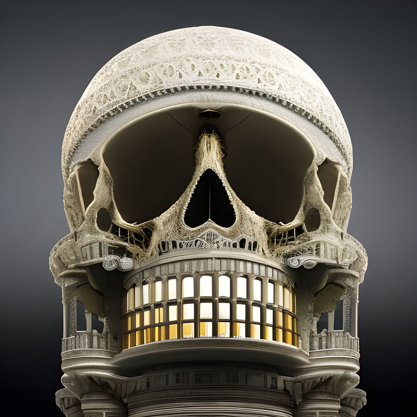 Skull Coliseum: Dystopian Architecture in Hyperrealism