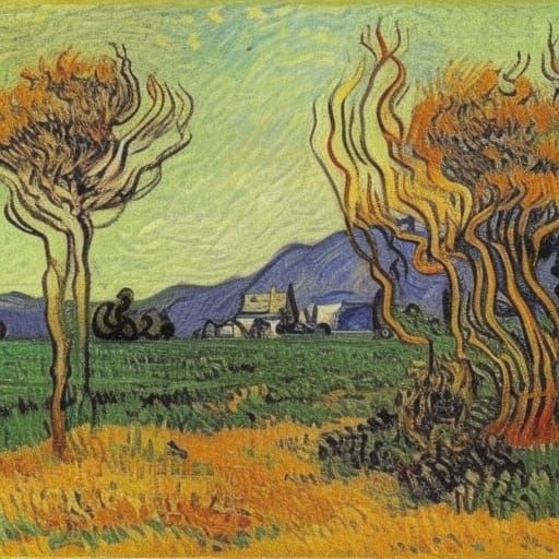 Magical Plants and Wise Stones in Impressionist Style