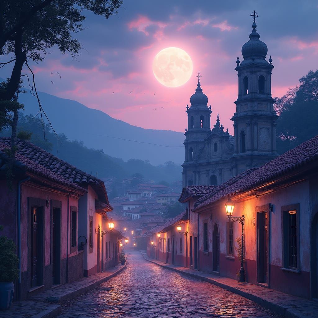 Whimsical Ouro Preto Landscape in Dreamy Neverland Style