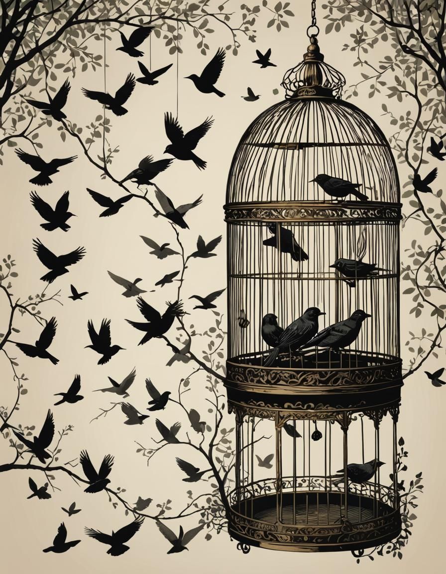 People Living in a Bird Cage: AI Interpretation