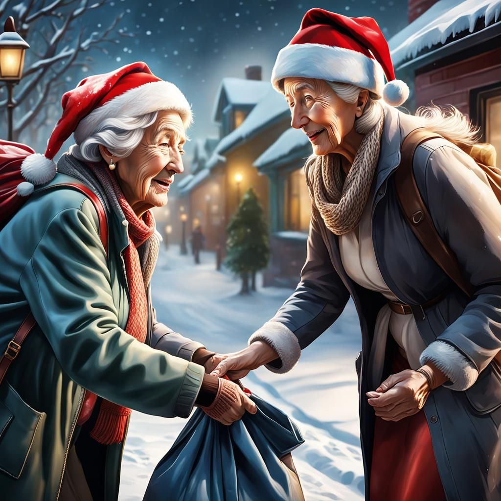 Touching Image of Generosity During Winter