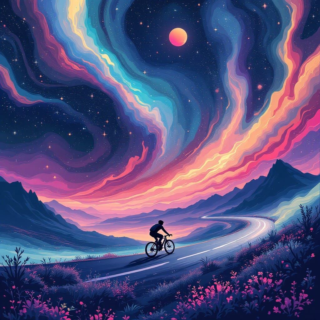 Cycling Race Through Fantastical Constellations in Anime Sty...